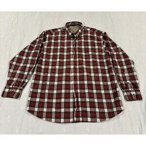 Haggar Generations Plaid Long Sleeve Button Down Shirt Mens XL Cotton